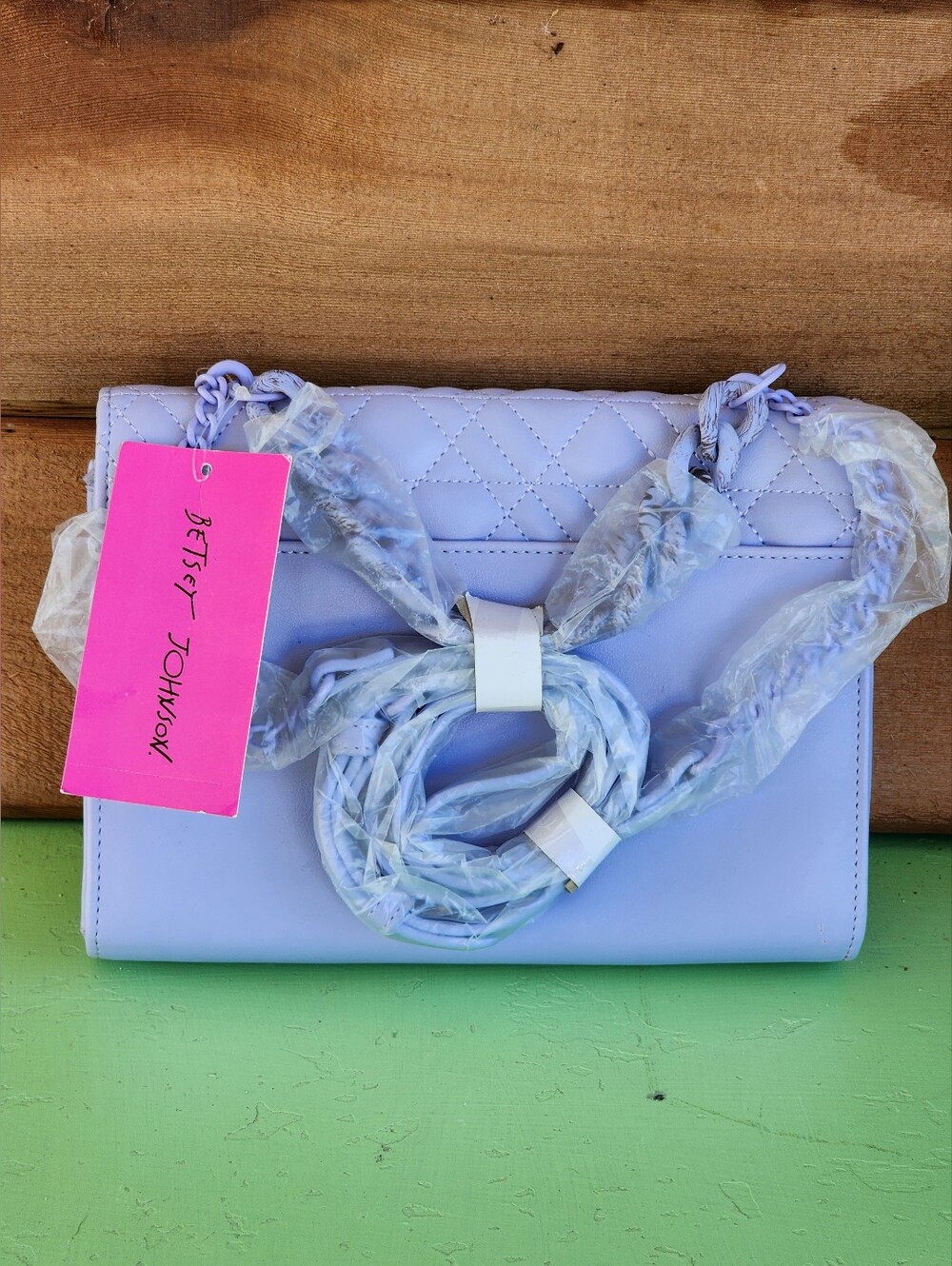 Betsey Johnson XOKIM Quilted Crossbody Wallet Bag Lavender Purple NWT